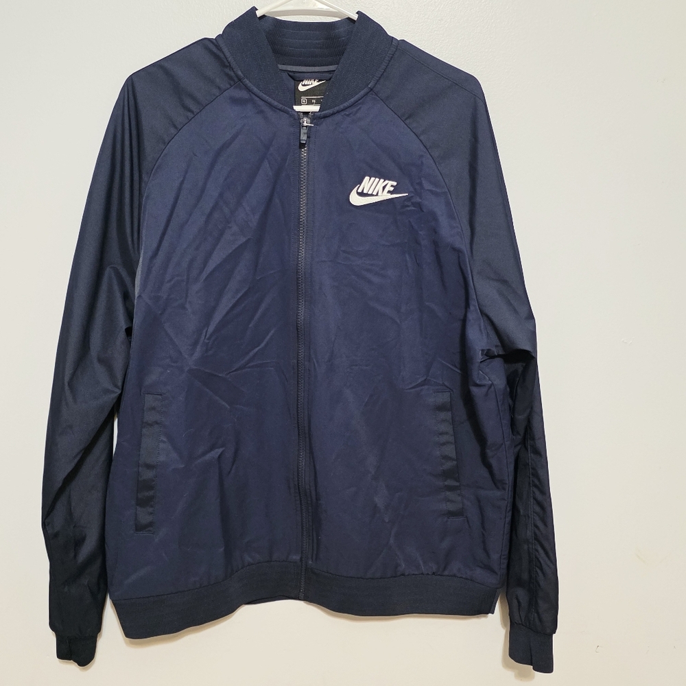 Nike Navy Blue Zip-Up Jacket | Size XL | Lightweight Athletic Layer